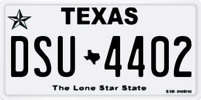 TX license plate DSU4402