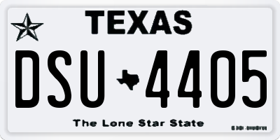 TX license plate DSU4405