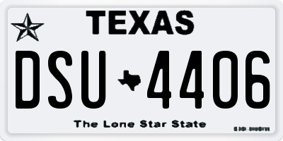 TX license plate DSU4406