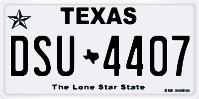 TX license plate DSU4407
