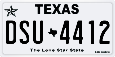 TX license plate DSU4412