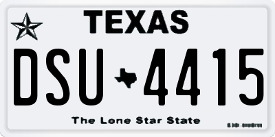 TX license plate DSU4415