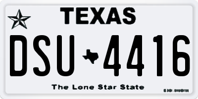 TX license plate DSU4416