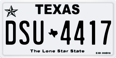 TX license plate DSU4417