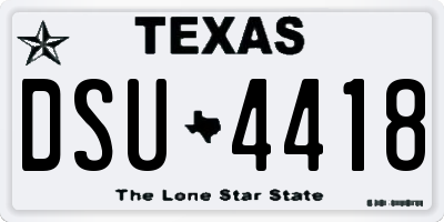 TX license plate DSU4418