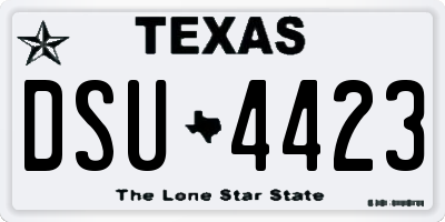TX license plate DSU4423