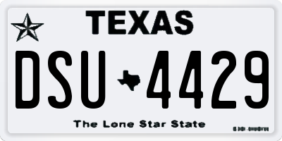 TX license plate DSU4429