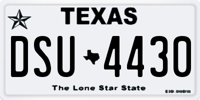 TX license plate DSU4430