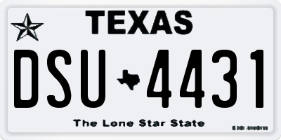 TX license plate DSU4431