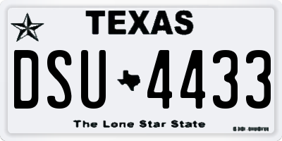 TX license plate DSU4433