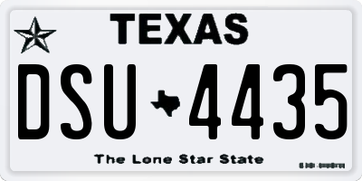 TX license plate DSU4435