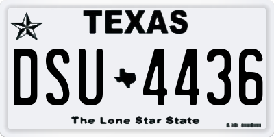 TX license plate DSU4436