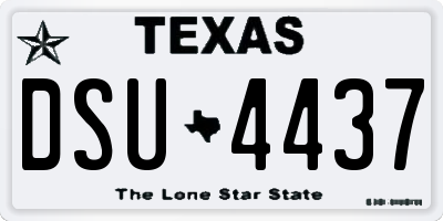 TX license plate DSU4437