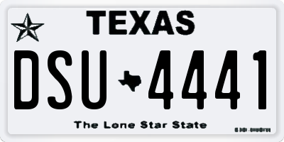 TX license plate DSU4441