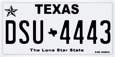 TX license plate DSU4443