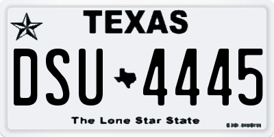 TX license plate DSU4445