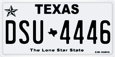 TX license plate DSU4446