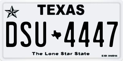 TX license plate DSU4447