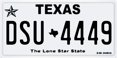TX license plate DSU4449