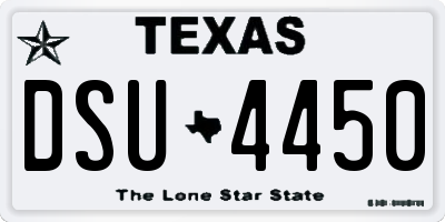 TX license plate DSU4450