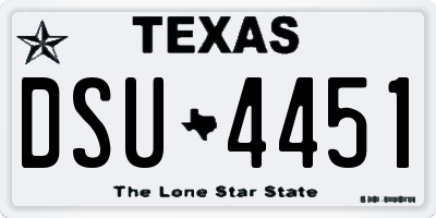 TX license plate DSU4451
