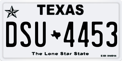 TX license plate DSU4453