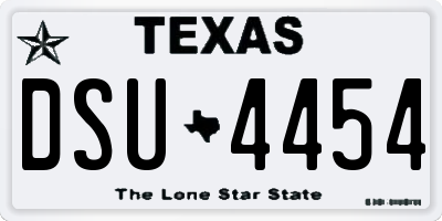 TX license plate DSU4454