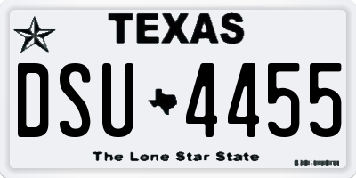 TX license plate DSU4455