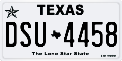 TX license plate DSU4458