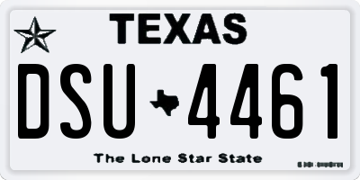 TX license plate DSU4461