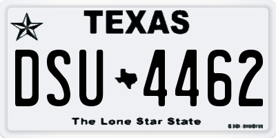 TX license plate DSU4462
