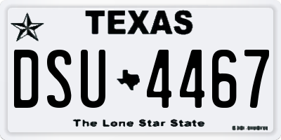TX license plate DSU4467