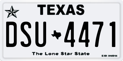 TX license plate DSU4471