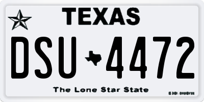 TX license plate DSU4472