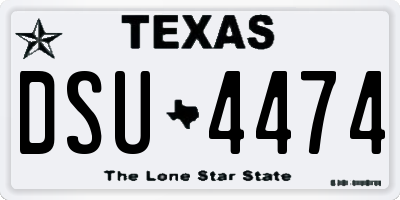 TX license plate DSU4474