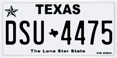 TX license plate DSU4475