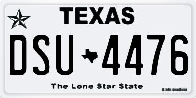 TX license plate DSU4476