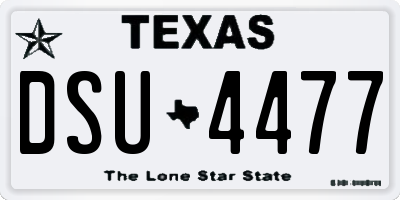 TX license plate DSU4477