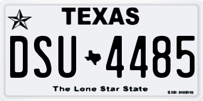 TX license plate DSU4485
