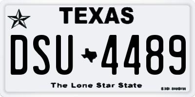 TX license plate DSU4489