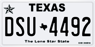 TX license plate DSU4492