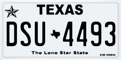 TX license plate DSU4493