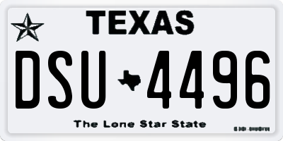TX license plate DSU4496