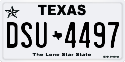 TX license plate DSU4497