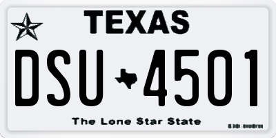 TX license plate DSU4501