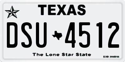 TX license plate DSU4512