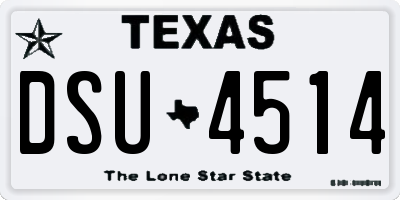 TX license plate DSU4514
