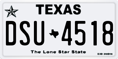 TX license plate DSU4518