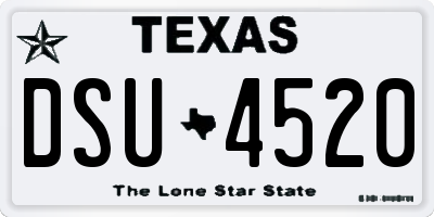 TX license plate DSU4520