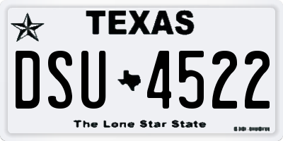 TX license plate DSU4522